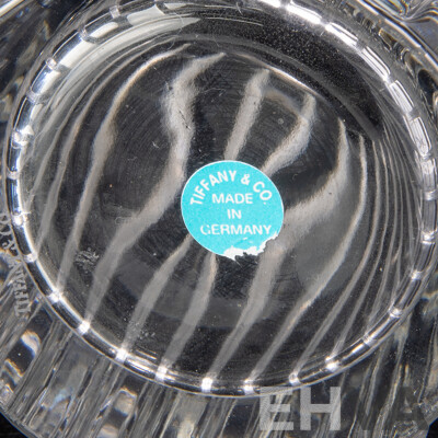 Tiffany & Co German Made Lead Crystal Decanter with Tumbler Form Lid