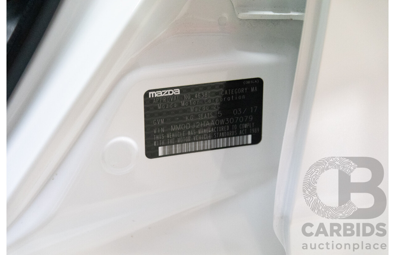 2017 Mazda Mazda2 Maxx (FWD) DJ MY16 5d Hatchback Snowflake White Pearl 1.5L