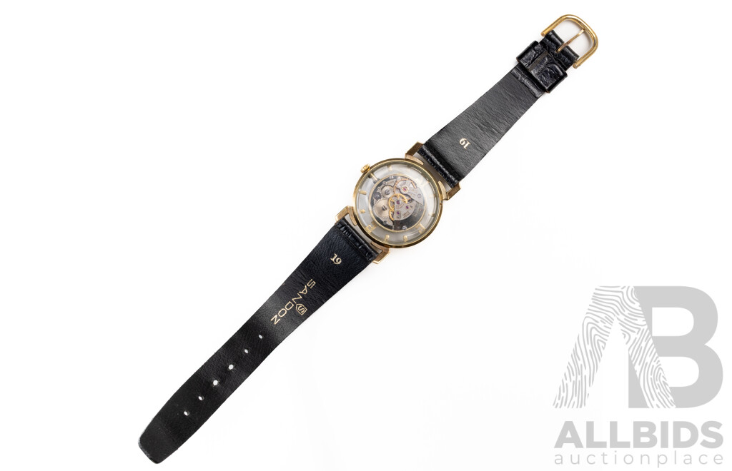 Ernest Borel Cocktail 17 Jewels Black Kaleidoscope Skeleton Watch, Vintage C.1955, Mod Def Swiss Patent