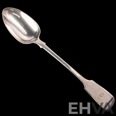 Antique Large Sterling Silver Serving Spoon, London, 1854, by Samuel Hayne & Dudley Cater