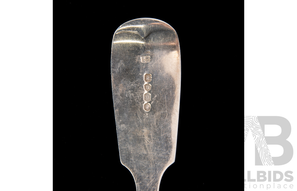 Antique Large Sterling Silver Serving Spoon, London, 1854, by Samuel Hayne & Dudley Cater