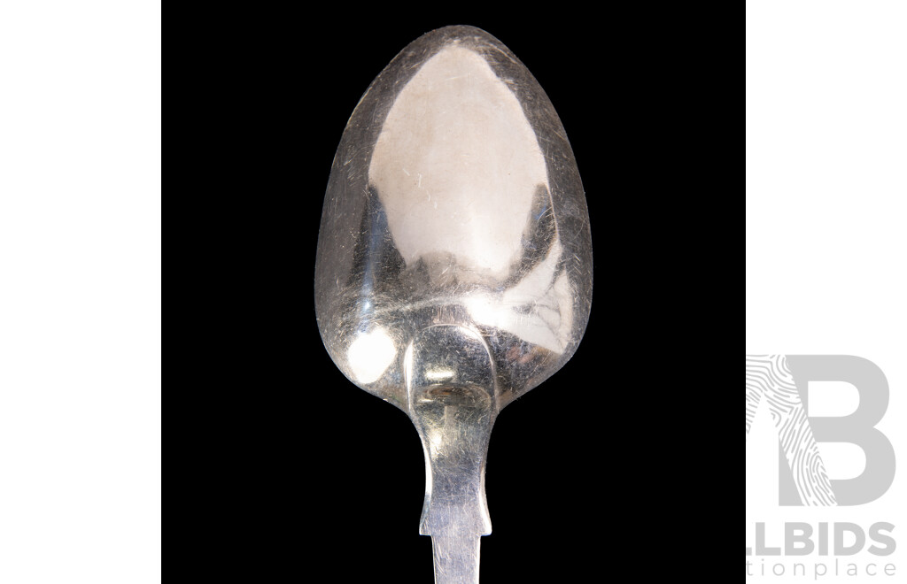 Antique Large Sterling Silver Serving Spoon, London, 1854, by Samuel Hayne & Dudley Cater