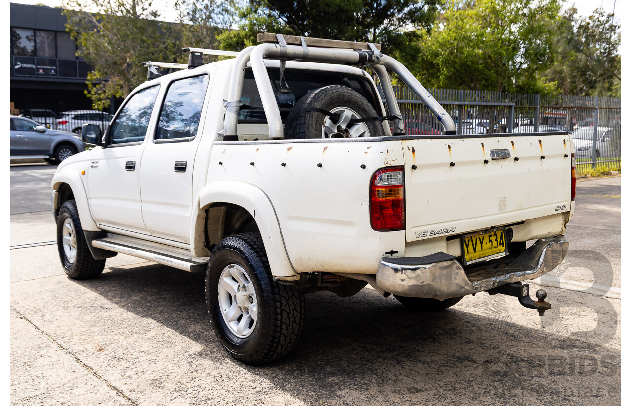 8/2003 Toyota Hilux SR5 (4x4) VZN167R Dual Cab P/Up Vanilla White V6 3.4L