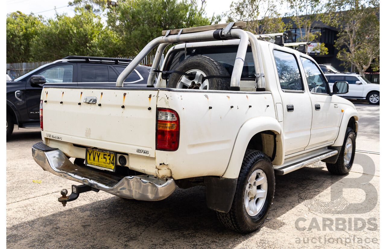 8/2003 Toyota Hilux SR5 (4x4) VZN167R Dual Cab P/Up Vanilla White V6 3.4L