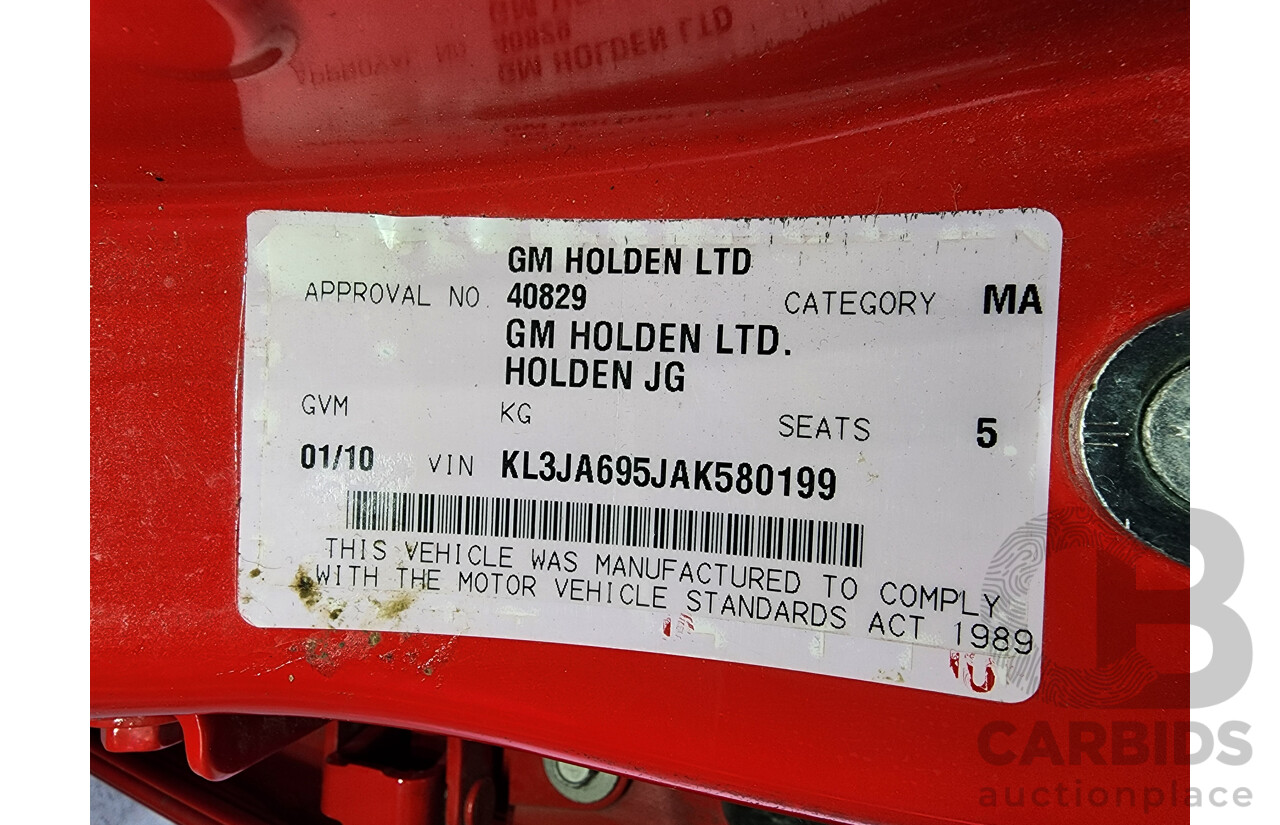 1/2010 Holden Cruze CD JG 4d Sedan Red 1.8L