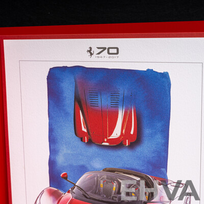 Two Ferrari Sketch Prints on Card in Display Folders