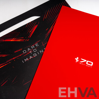 Two Ferrari Sketch Prints on Card in Display Folders