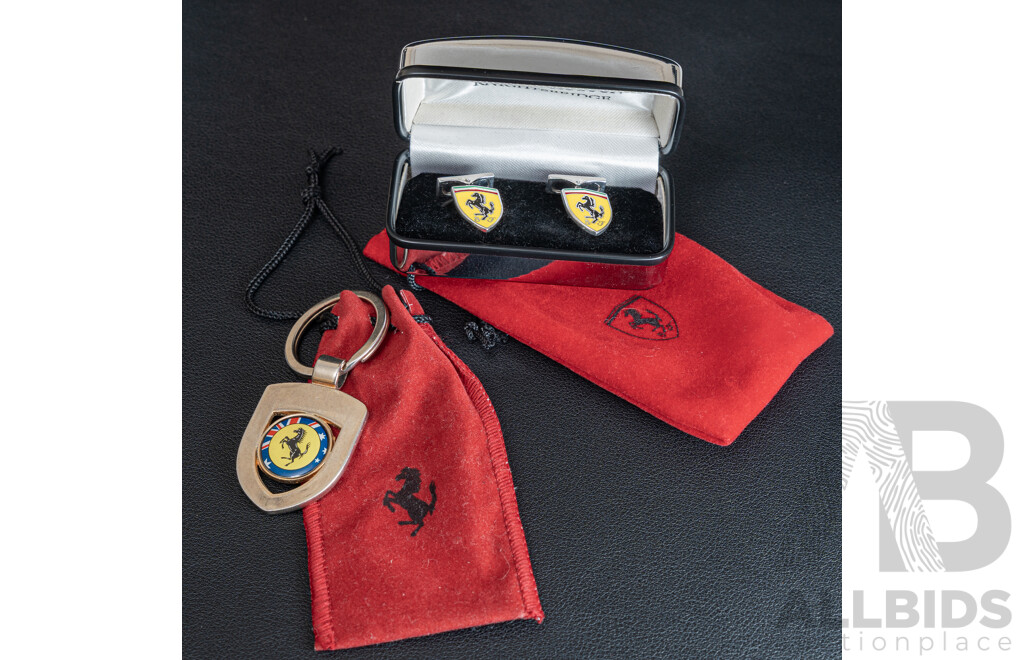 Ferrari Logo Cufflinks and Keyring