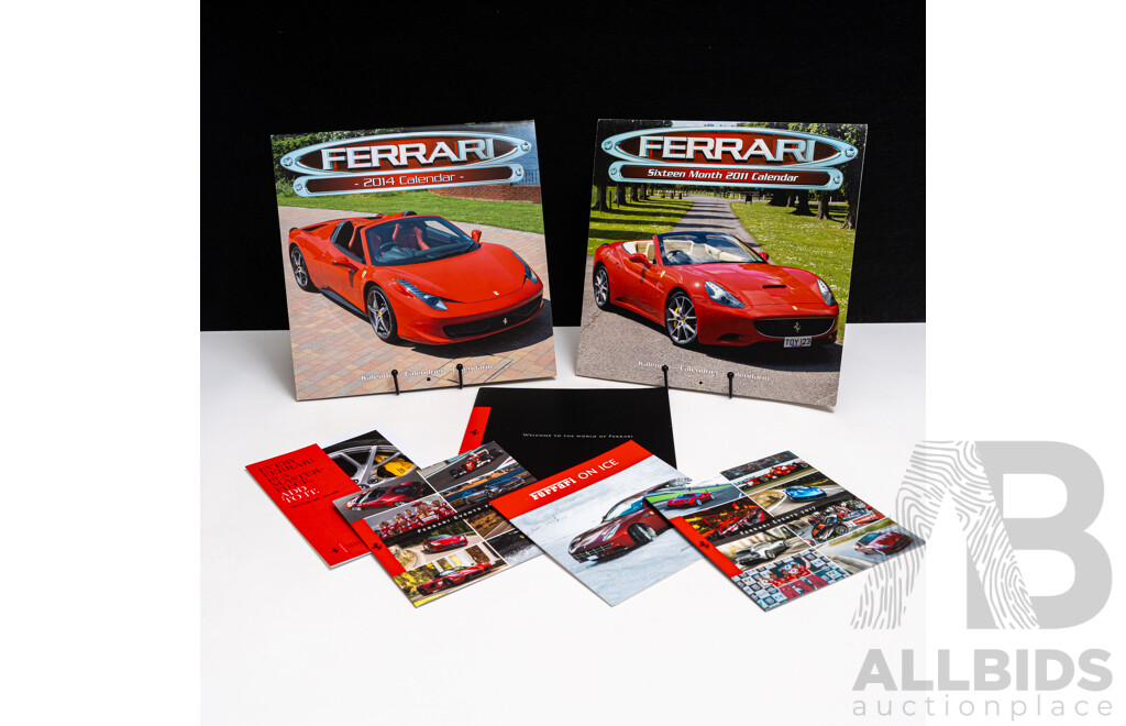 Two Ferrari Calendars and Selection of Brochures