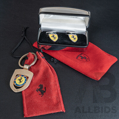 Ferrari Logo Cufflinks and Keyring