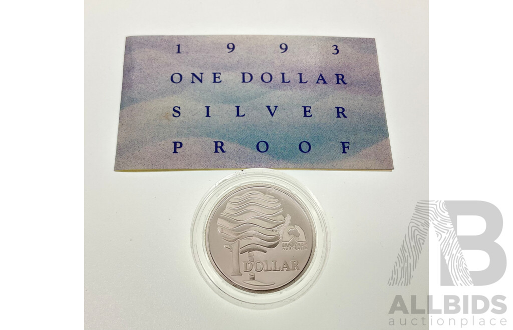 Australian 1993 RAM Landcare Brisbane Coin Fair 12 Gram Silver PROOF Dollar