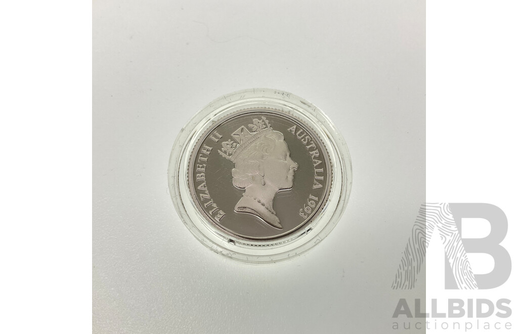 Australian 1993 RAM Landcare Brisbane Coin Fair 12 Gram Silver PROOF Dollar