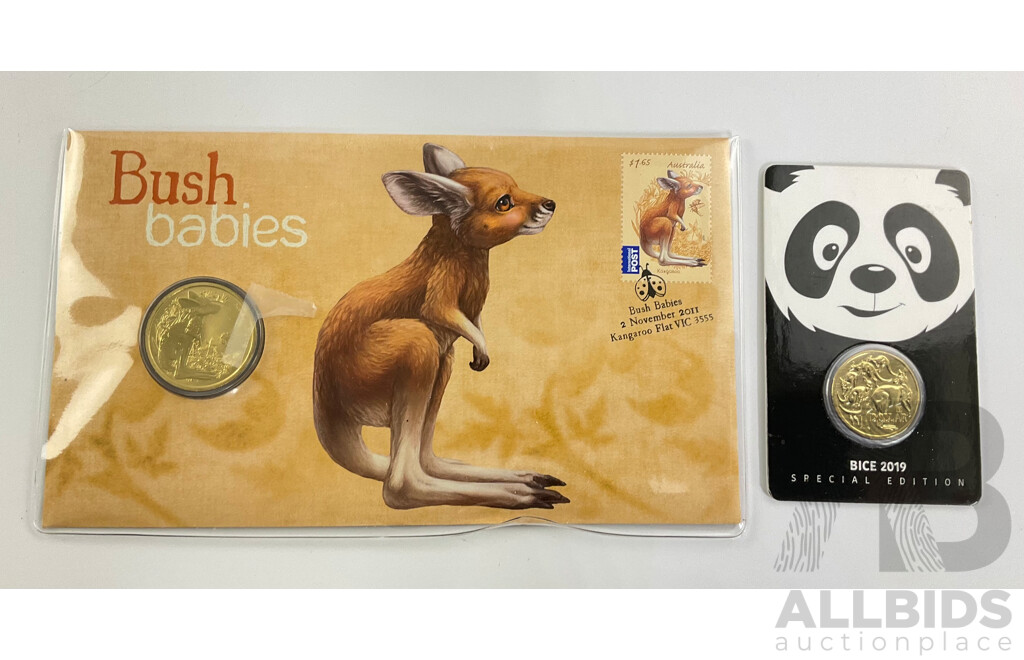 Australian Perth Mint 2011 Bush Babies $1 Coin, 2019 Panda $1 Coin