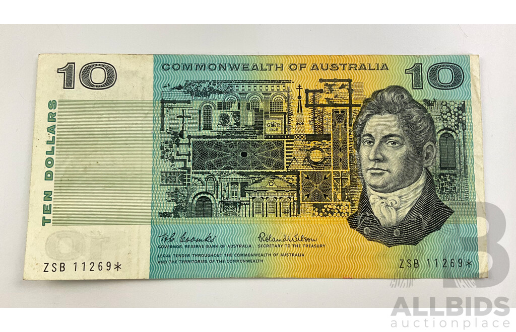 Australian 1966 R301S CofA Coombs Randall $10 STAR note, ZSB 11269