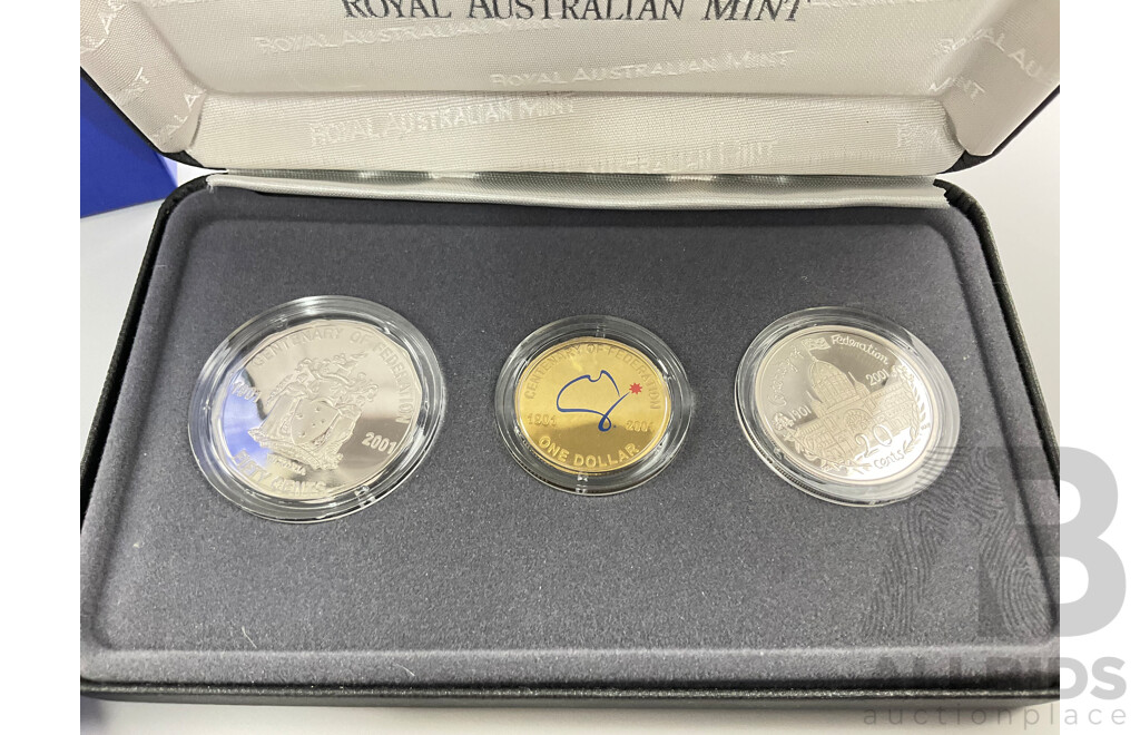 Australian RAM 2001 State PROOF 3 coin set, Victoria