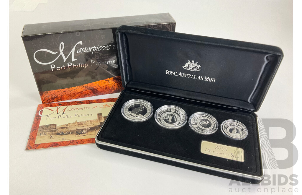 Australian RAM Master Pieces in Silver 2003 Port Phillip Patterns.Total 138 Grams of Fine PROOF 99.9% Silver
