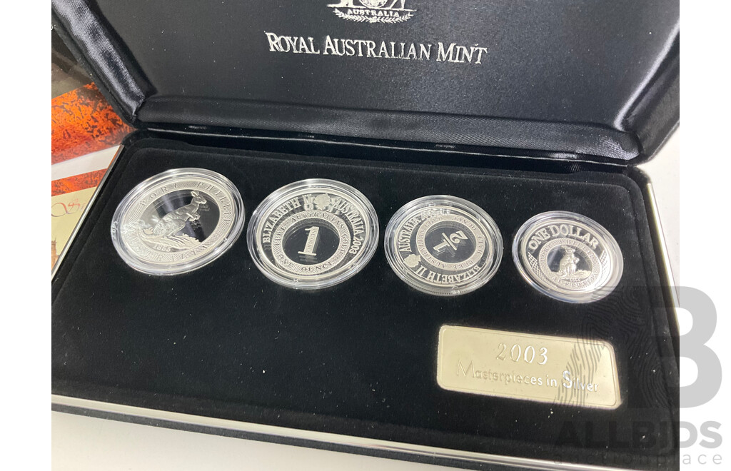 Australian RAM Master Pieces in Silver 2003 Port Phillip Patterns.Total 138 Grams of Fine PROOF 99.9% Silver