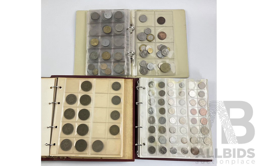 Three Coin Albums Containing Approximately 240 International Coins