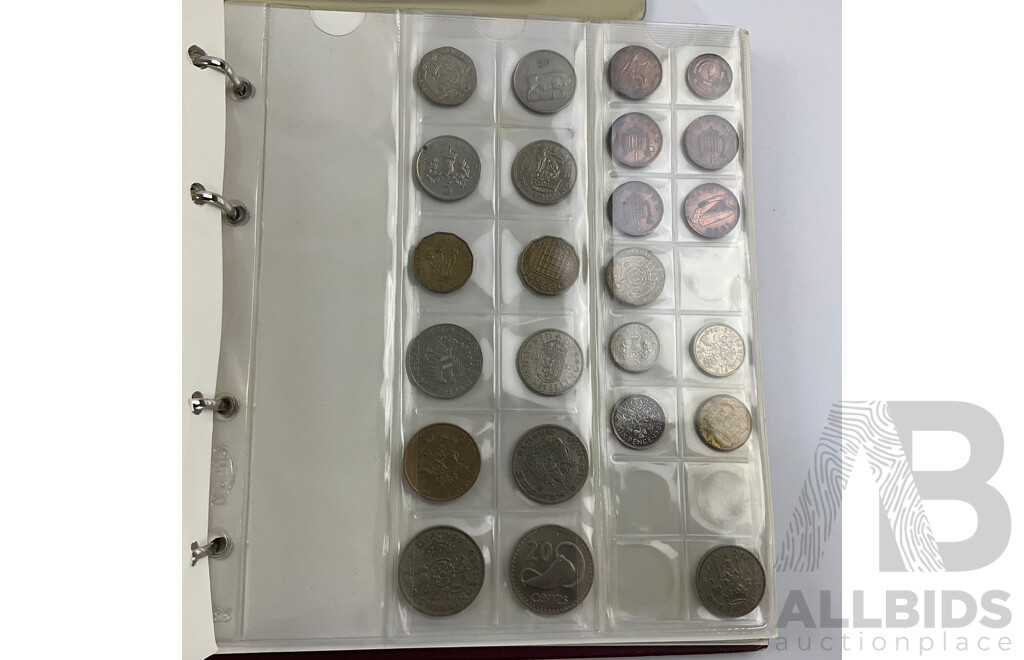 Three Coin Albums Containing Approximately 240 International Coins