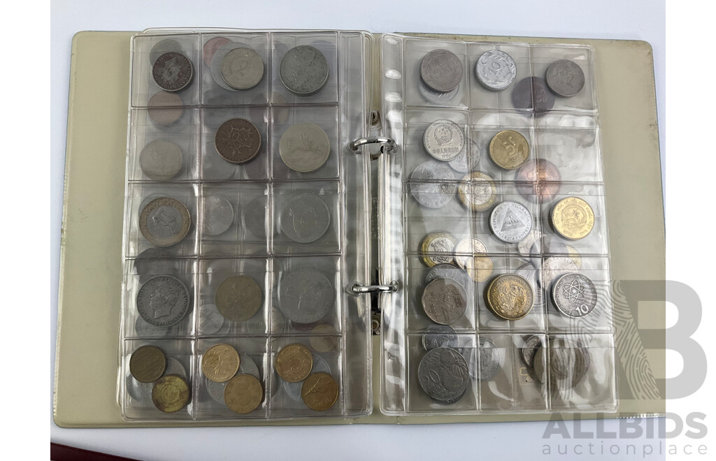 Three Coin Albums Containing Approximately 240 International Coins