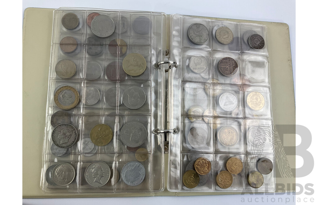 Three Coin Albums Containing Approximately 240 International Coins