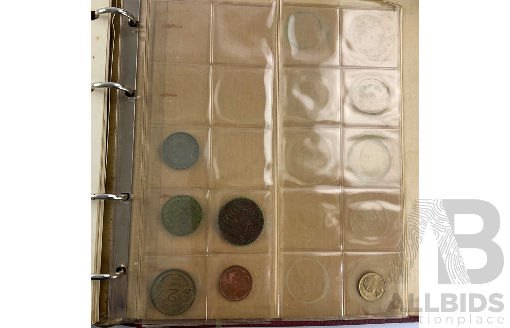 Three Coin Albums Containing Approximately 240 International Coins