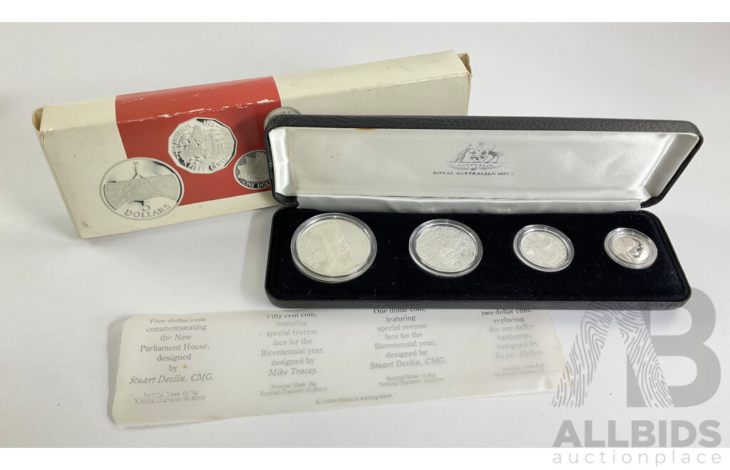 Australian RAM 1988 Master Pieces in Silver Four Coin Set. Total Weight 87g
