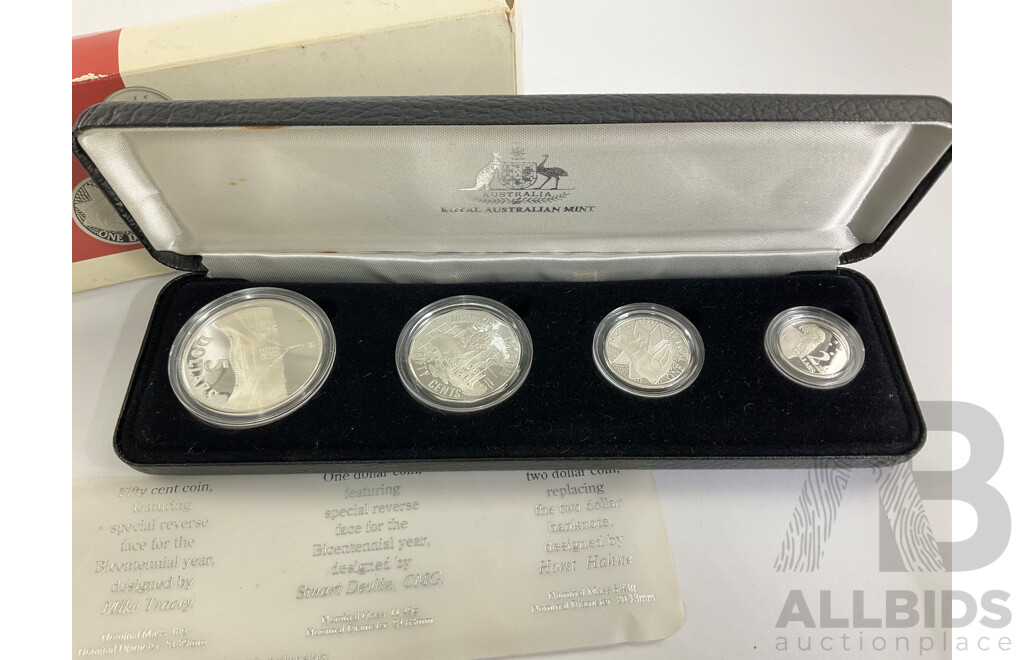 Australian RAM 1988 Master Pieces in Silver Four Coin Set. Total Weight 87g