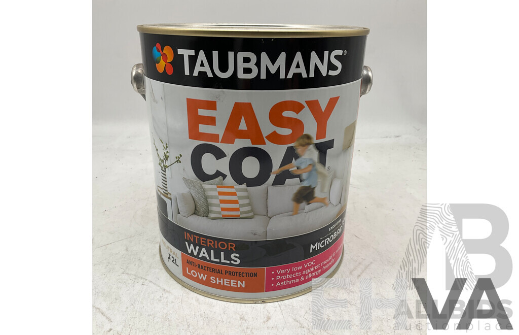 TAUBMANS Easy Coat Low Sheen for Interior Walls 2L Neutral - Lot of 6 Tins