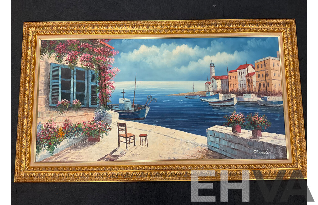 Rossiter “ Boat Alongside the Quay” - Oil on Board
