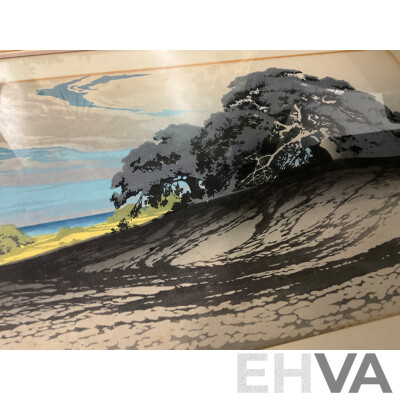 Framed Print of Woodcut by Oscar Droege