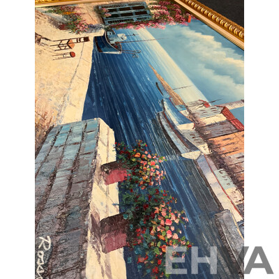Rossiter “ Boat Alongside the Quay” - Oil on Board