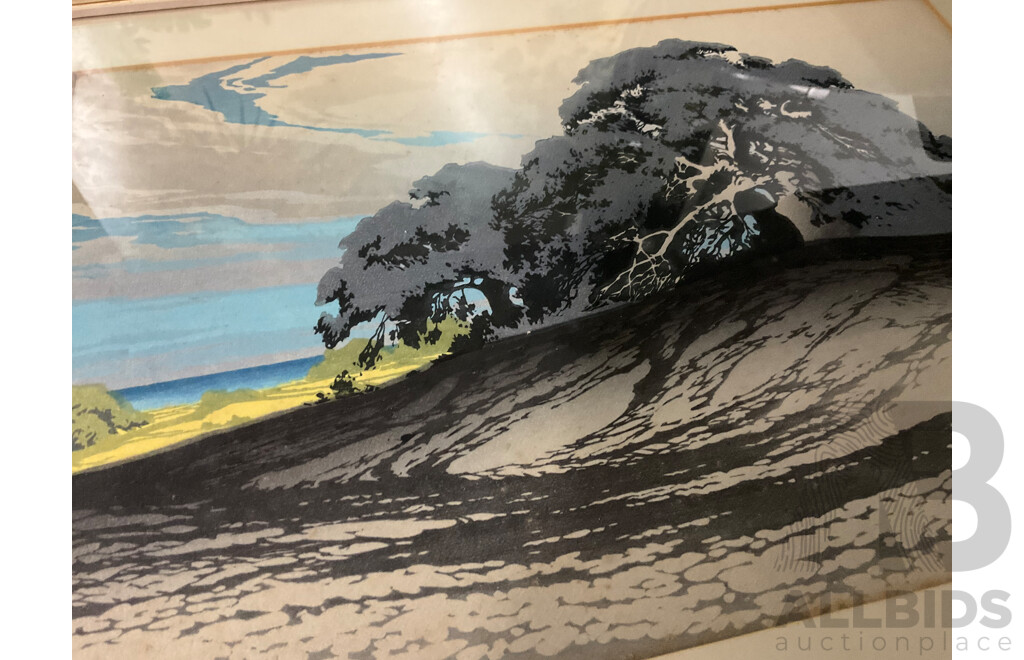 Framed Print of Woodcut by Oscar Droege