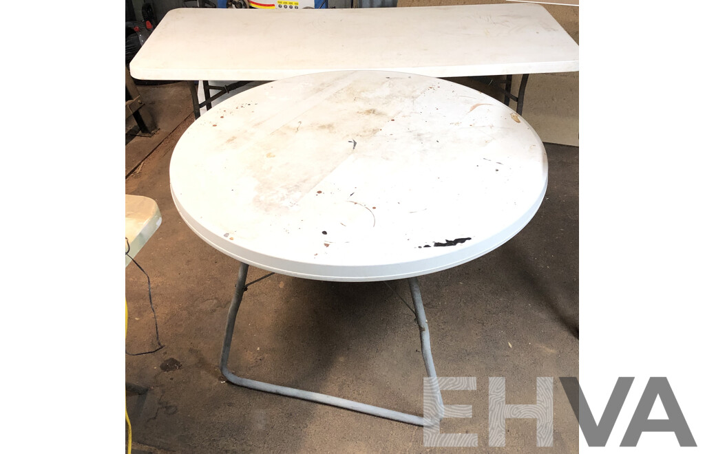 Plastic Trestle Tables - Lot of Five