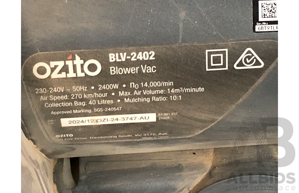 Ozito BLV-2402 Electric Blower Vac
