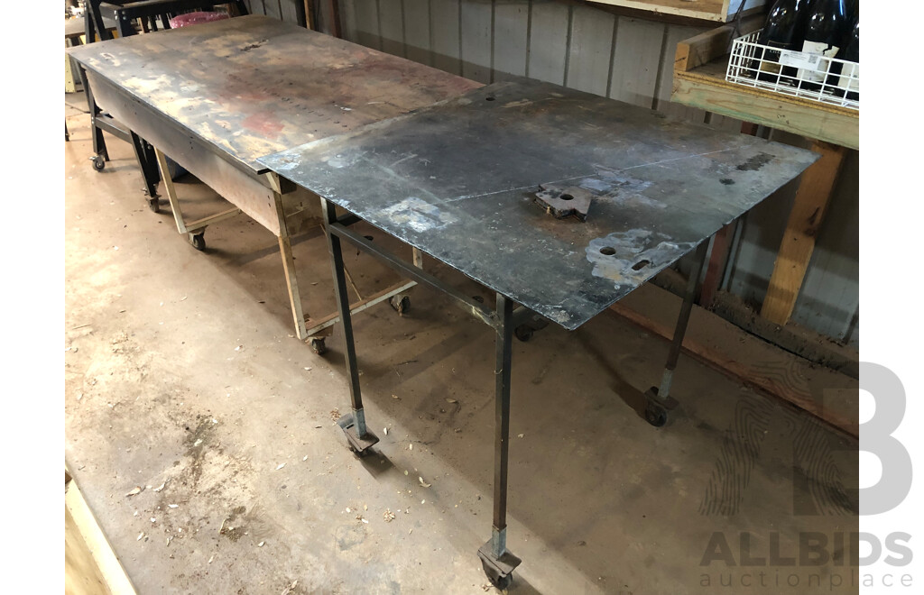 Custom Built Mobile Work Benches - Lot of Two