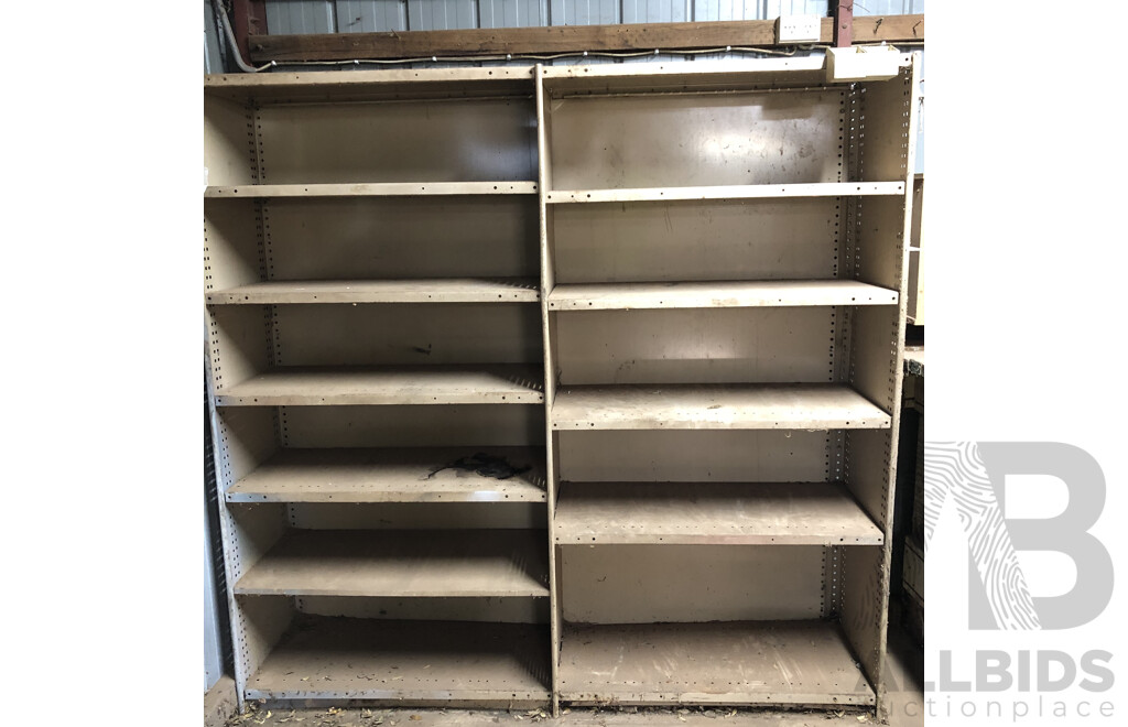 Three Bays of Metal Shelving