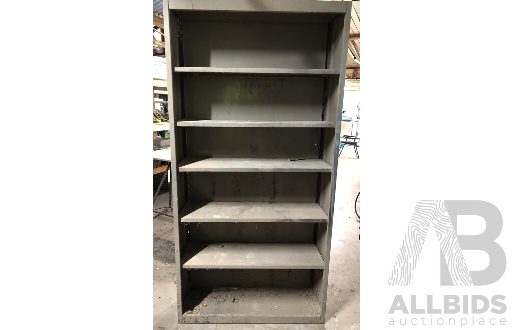 Three Bays of Metal Shelving