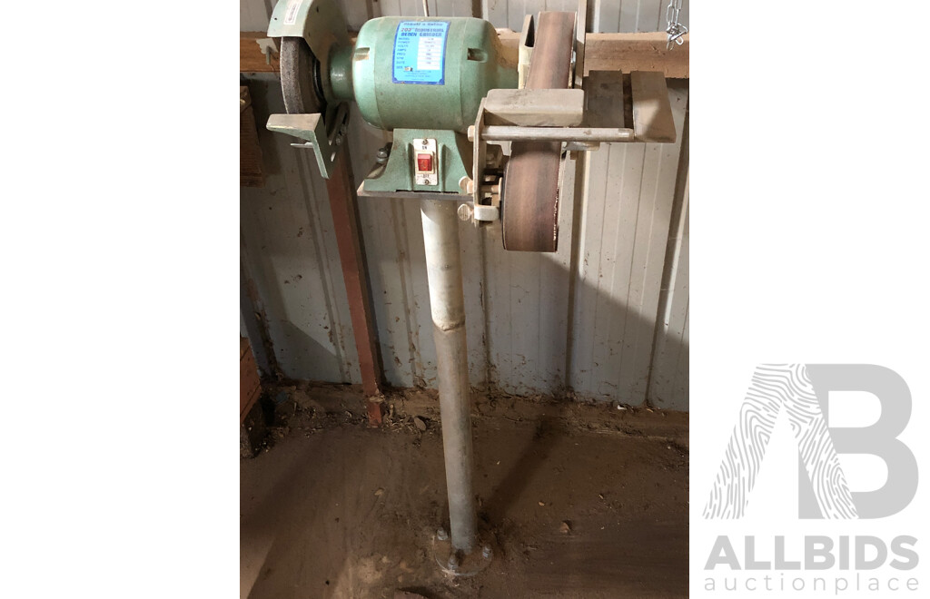 Abbott and Ashby 200mm Bench Grinder on Pedestal Stand