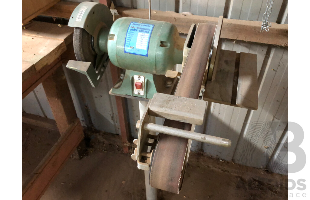 Abbott and Ashby 200mm Bench Grinder on Pedestal Stand