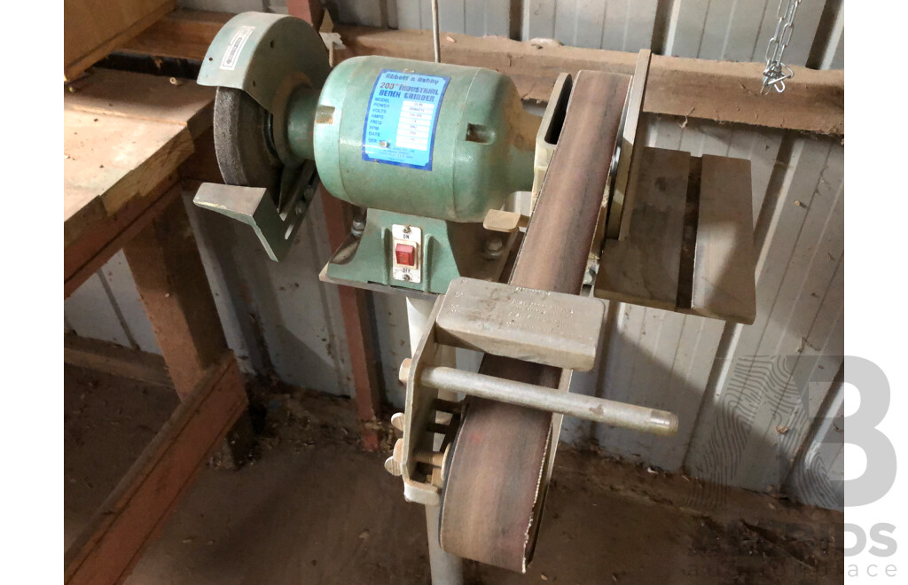 Abbott and Ashby 200mm Bench Grinder on Pedestal Stand