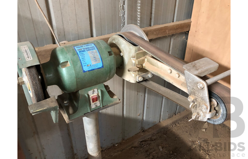 Abbott and Ashby 200mm Bench Grinder on Pedestal Stand