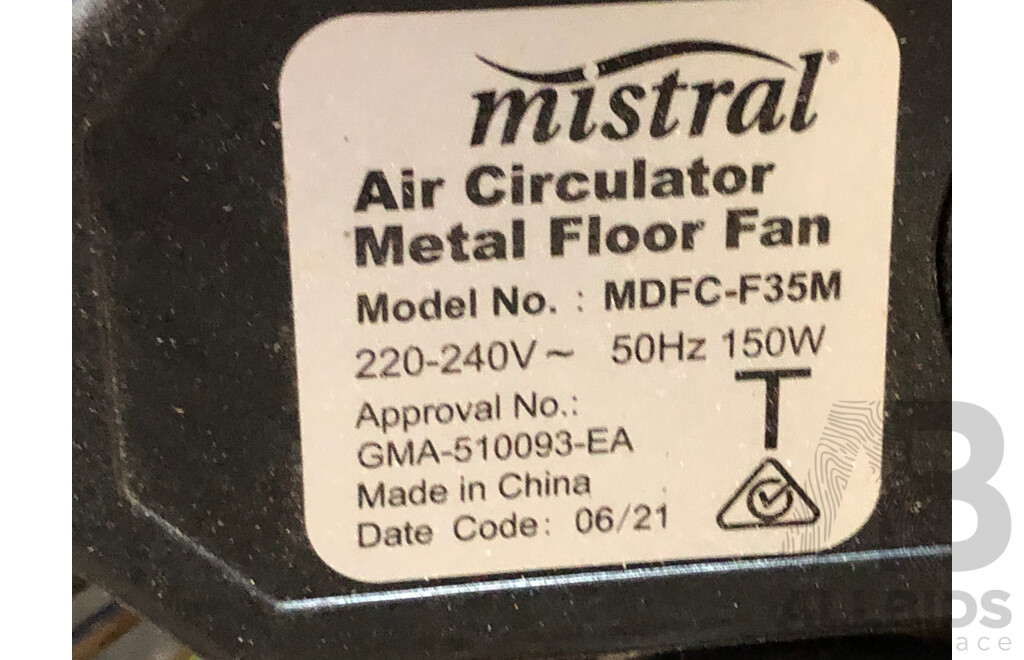 Mistral 35cm Air Circulator Metal Floor Fan