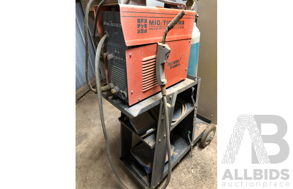 Rossi MIG 220BZ MIG/Tig Welder with Trolley and Gas Cylinder