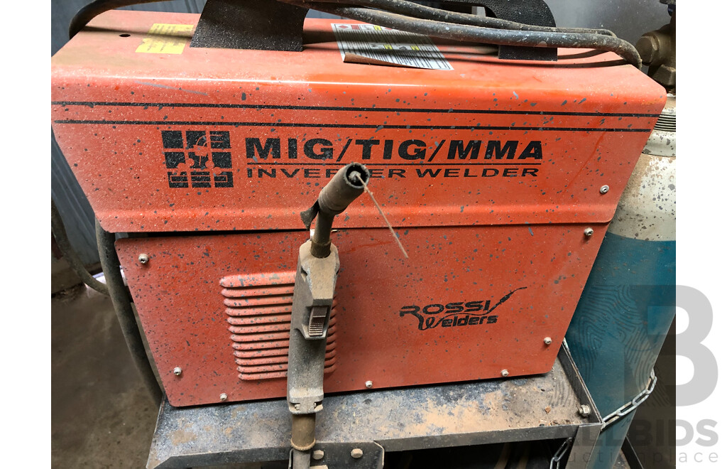 Rossi MIG 220BZ MIG/Tig Welder with Trolley and Gas Cylinder