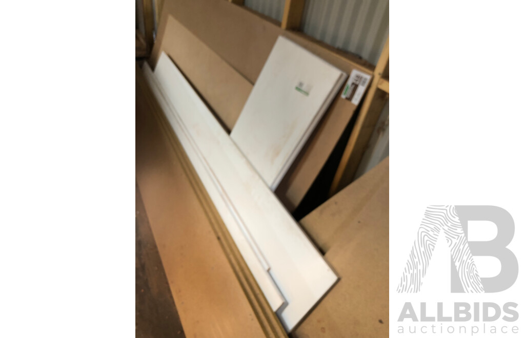 Selection of Particle Board, Masonite, Laminate, Flooring Timber and Metal Offcuts