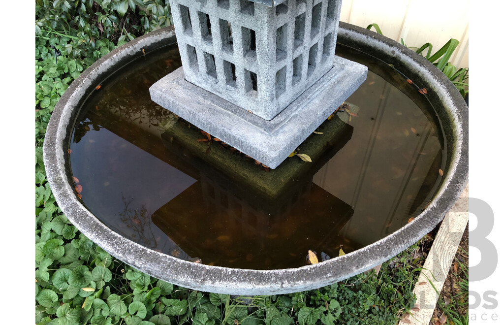 Oriental Style Bird Bath