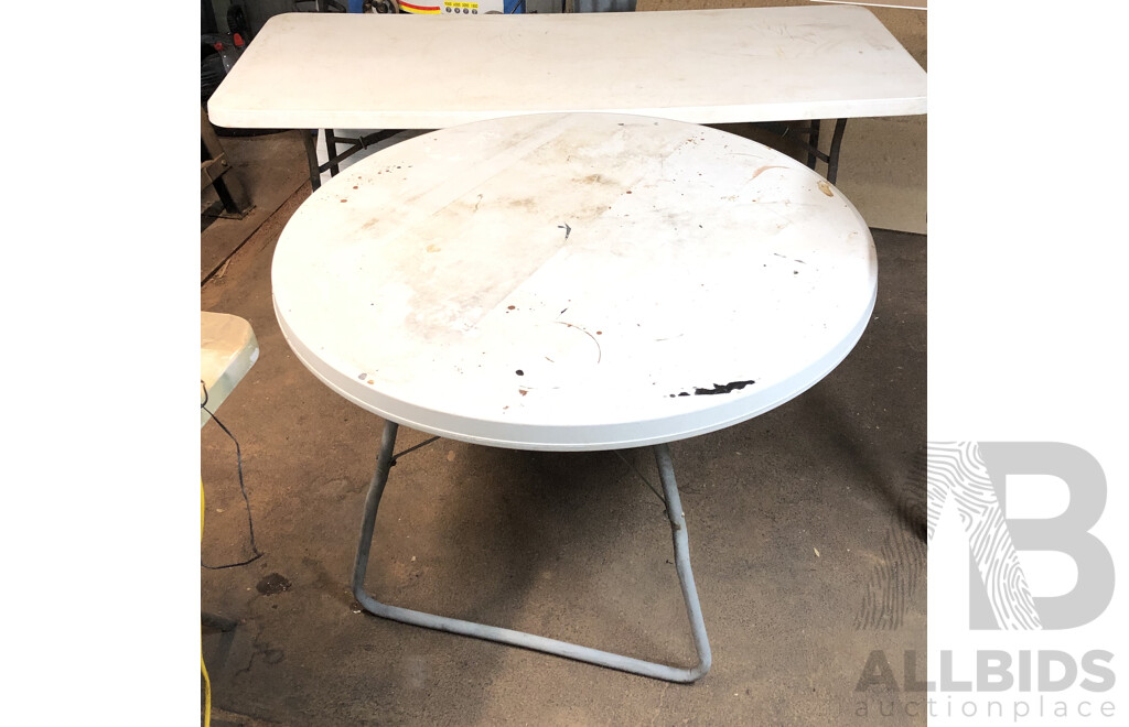 Plastic Trestle Tables - Lot of Five