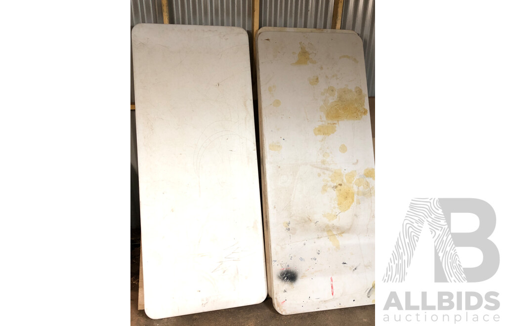 Plastic Trestle Tables - Lot of Five