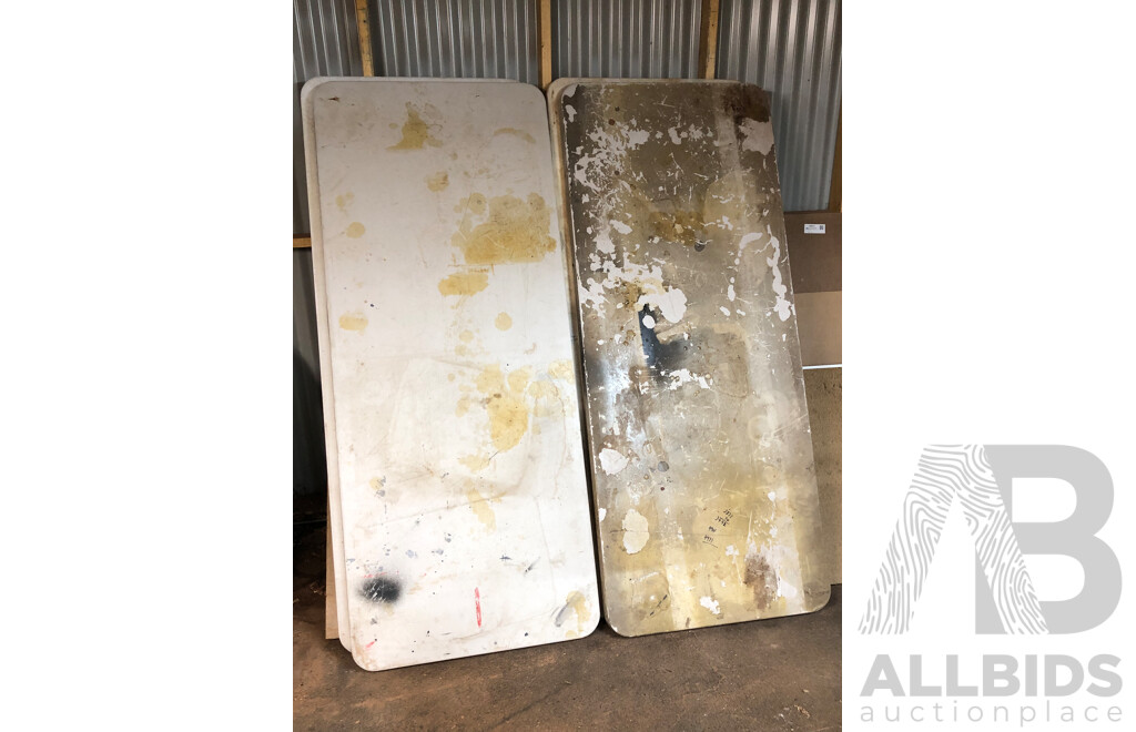 Plastic Trestle Tables - Lot of Five